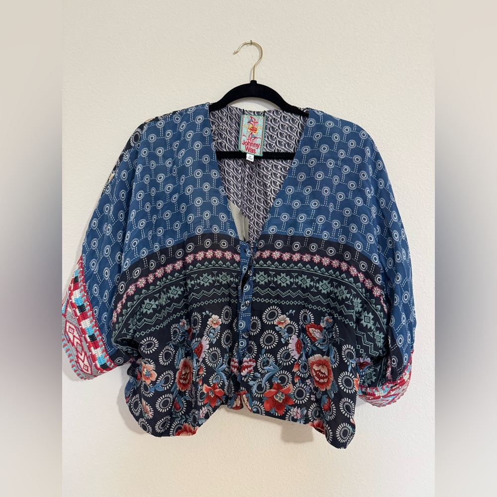 Johnny Was - REVERSIBLE - Short silk kimono